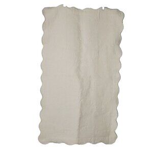 Matelasse Pillow Sham King White Cream Woven Floral Flower Pattern Cottagecore